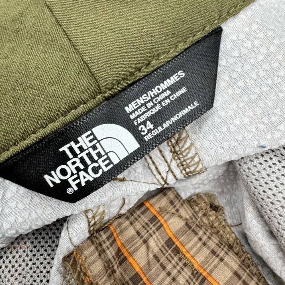 The North Face Shorts Mens 34 (35x9.5 ACTUAL) Brown Orange Plaid Gorpcore‎